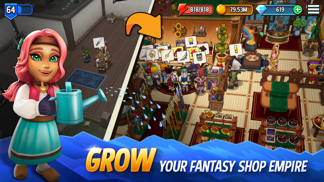 Shop Titans: Crafting Tycoon mod apk screenshot 1