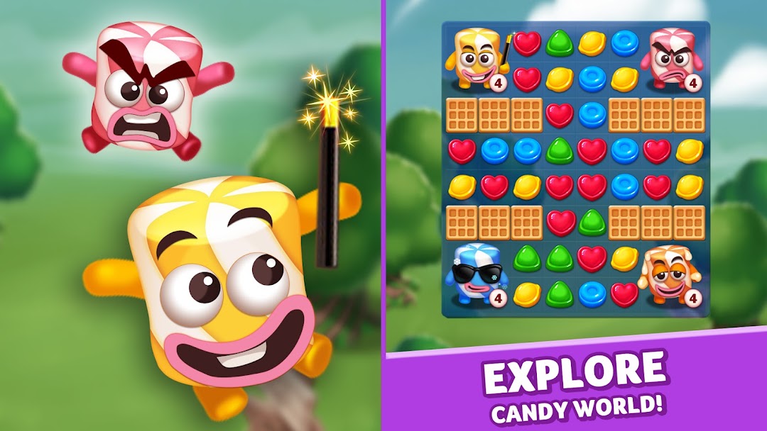 Lollipop & Marshmallow Match3 mod apk screenshot 1